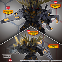 SD GUNDAM CROSS SILHOUETTE UNICORN GUNDAM 02 BANSHEE (DESTROY MODE) & BANSHEE NORN PARTS SET