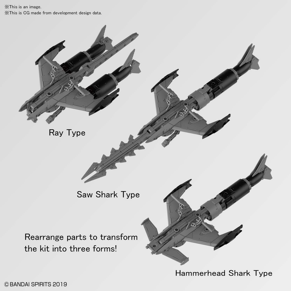 30MM 1/144 Extended Armament Vehicle (ATTACK SUBMARINE Ver.) [LIGHT GRAY]