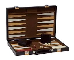 CHH 15" BROWN/TAN BACKGAMMON SET
