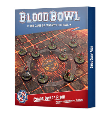 BLOOD BOWL CHAOS DWARF TEAM PITCH AND DUGOUTS