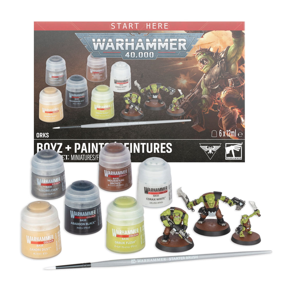 WARHAMMER 40,000 BOYZ ORKS AND PAINT SET