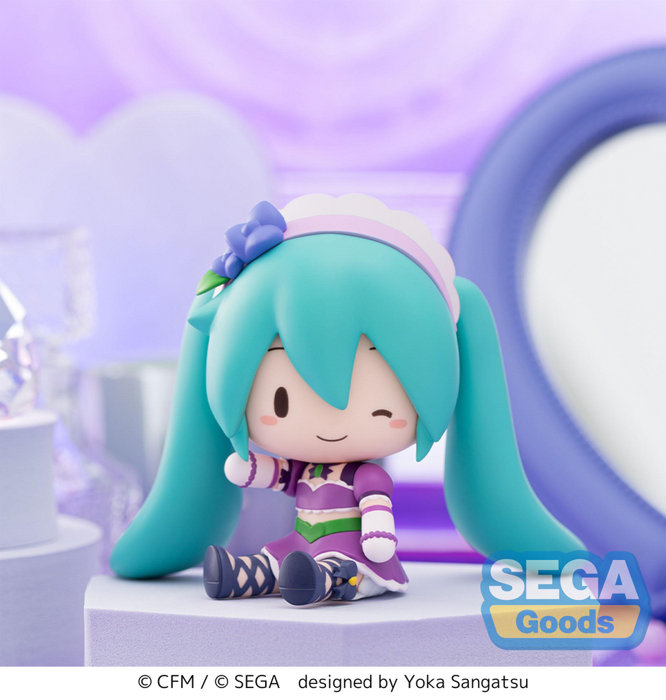 FUWA PETIT HATSUNE MIKU X LOVE AND BERRY DRESS UP AND DANCE! CHIBI FIGURE SPARKLY PURPLE