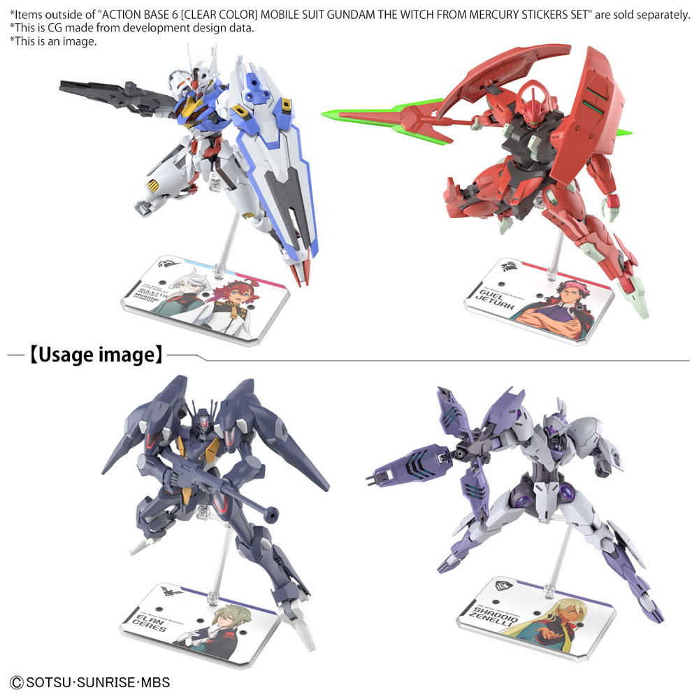 ACTION BASE 6 [CLEAR COLOR] MOBILE SUIT GUNDAM THE WITCH FROM MERCURY STICKERS SET