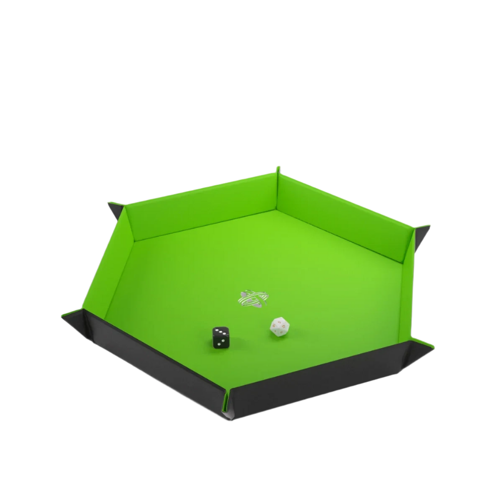 GAMEGENIC DICE TRAY HEXAGONAL BLACK/GREEN