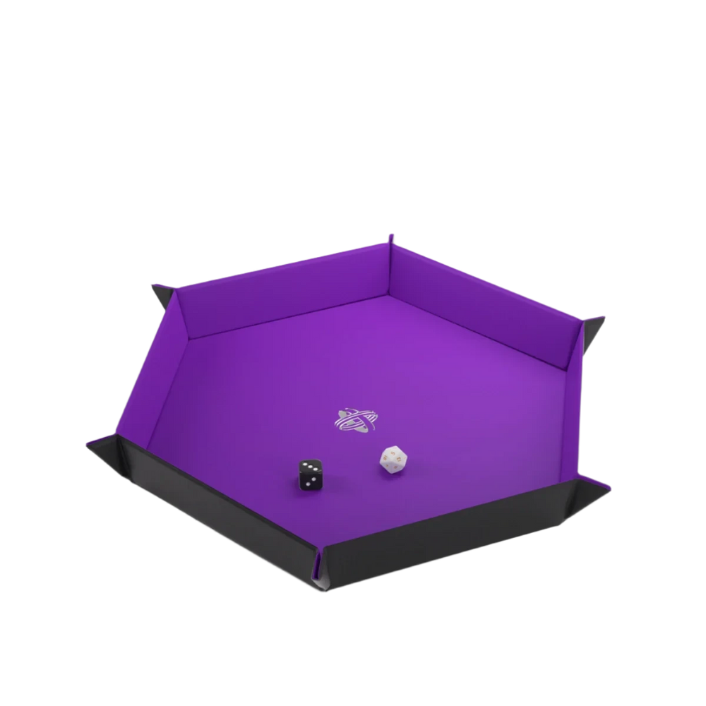 GAMEGENIC DICE TRAY HEXAGONAL BLACK/PURPLE