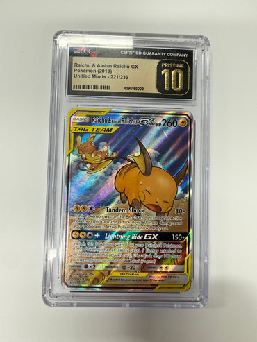 Raichu & Alolan Raichu GX (221/236) [Sun & Moon: Unified Minds] Graded CGC 10 Pristine