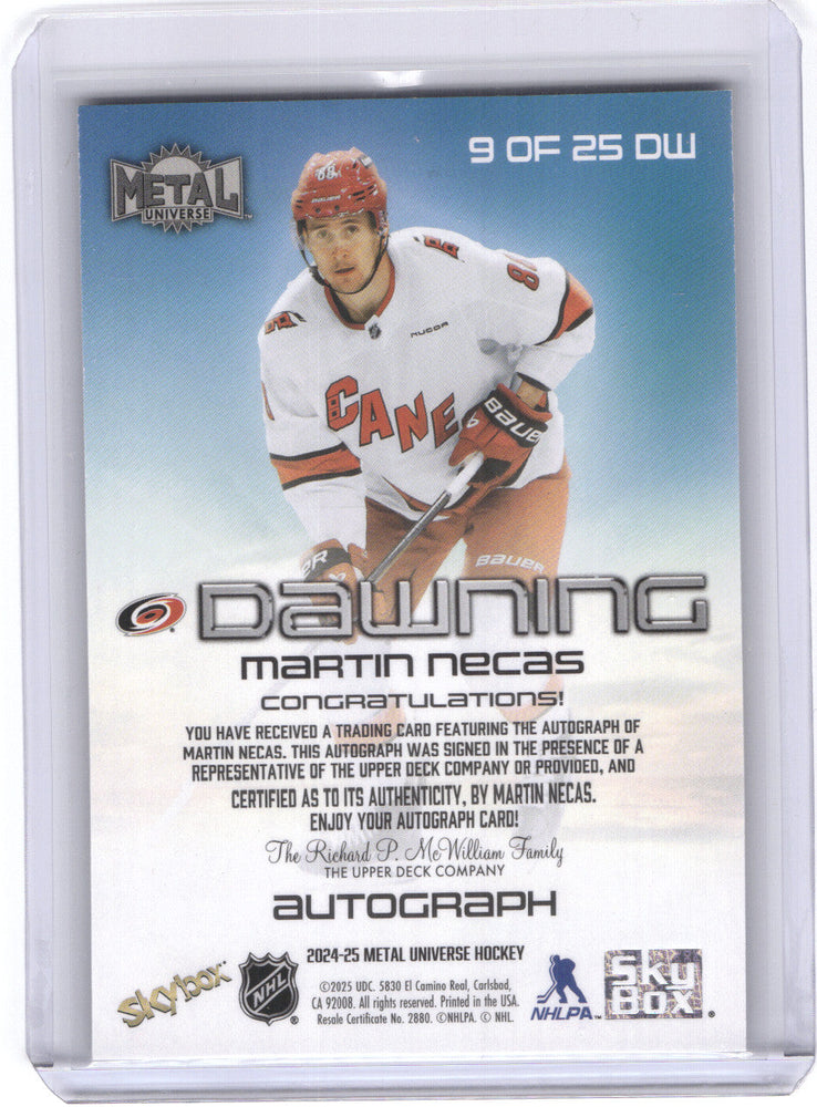 2024-25 Skybox Metal Universe Hockey Dawning #9 Auto Martin Necas