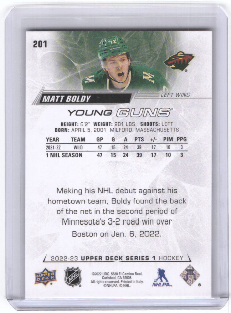 2022-23 Upper Deck Series 1 Young Guns #201 Rookie Rc Matt Boldy