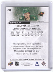 2022-23 Upper Deck Series 1 Young Guns #201 Rookie Rc Matt Boldy