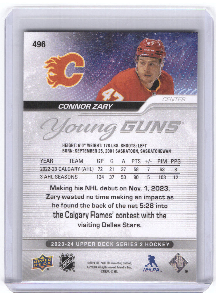 2023-24 Upper Deck Series 2 Young Guns #496 Rookie Rc Connor Zary