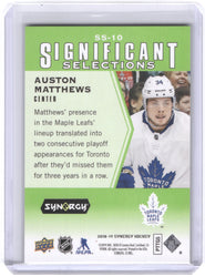2018-19 Upper Deck Synergy Significant Selections #Ss-10 Rookie Rc Auston Matthews /199