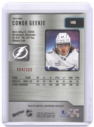 2024-25 Skybox Metal Universe Pmg Red #148 Rookie Rc Connor Geekie /100