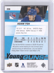 2019-21 Upper Deck Series 1 Young Guns #228 Rookie Rc Adam Fox