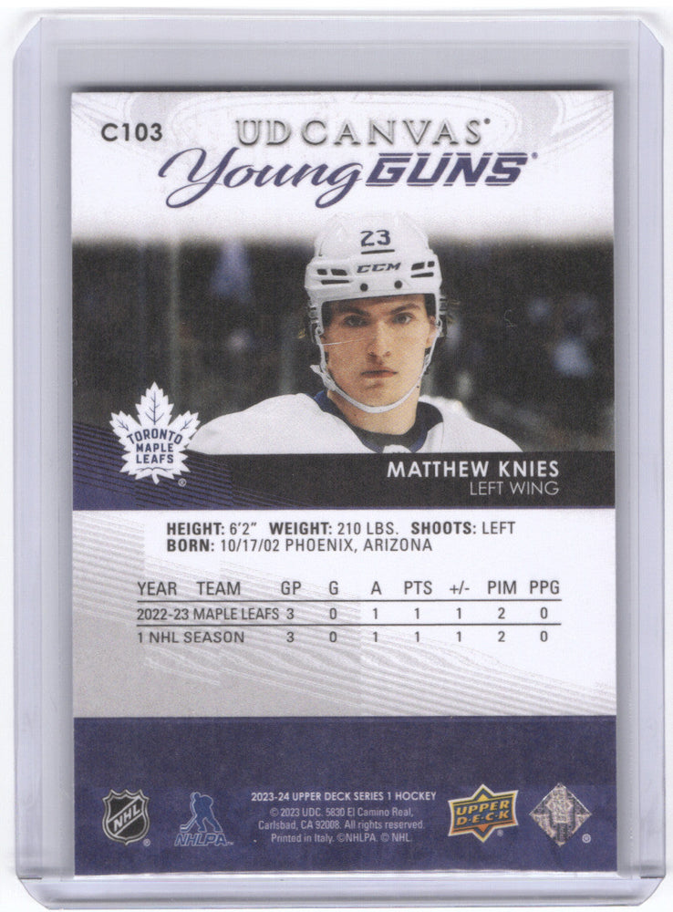 2023-24 Upper Deck Series 1 Young Guns #C103 Rookie Rc Mathhew Knies