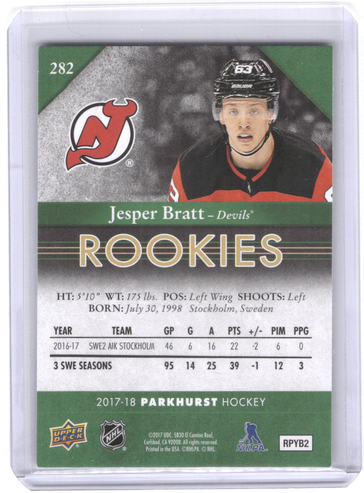 2017-18 Parkhurst Parkhurst Rookies 282 Rookie Rc Jesper Bratt