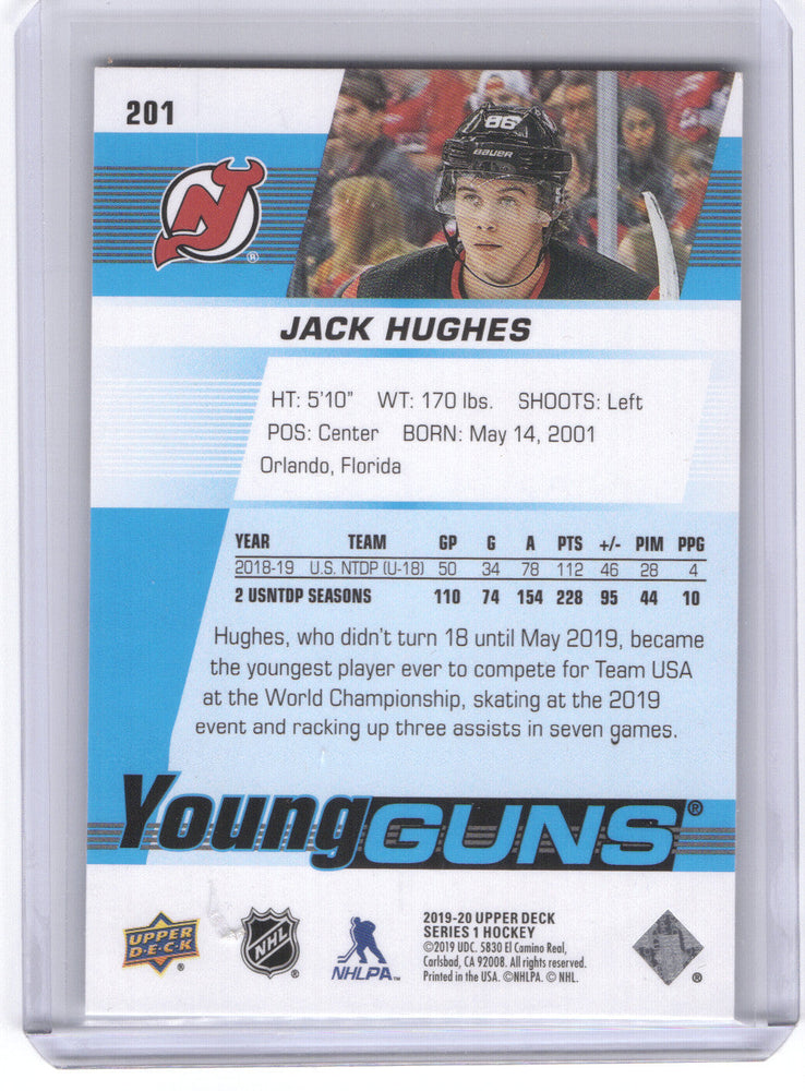 2019-20 Upper Deck Series 1 Young Guns 201 Rookie Rc Jack Hughes