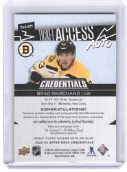 2024-25 Upper Deck Credentials Ticket Access Auto Taa-Bm Auto Brad Marchand /25