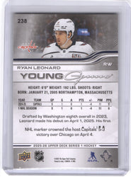 2025-26 Upper Deck Series 1 Young Guns #238 Rookie Rc Ryan Leonard