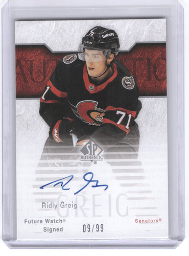 2024 Upper Deck Sp Authentic Future Watch Signed Rfwa2-53 Rookie Rc Auto Ridly Greig