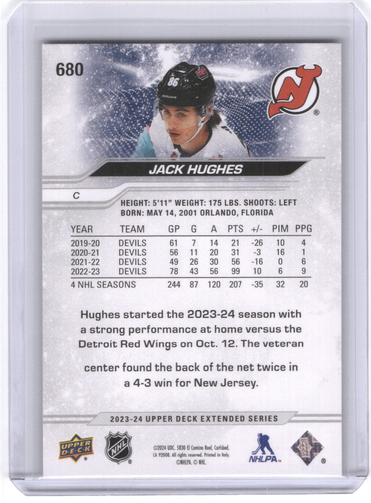 2023-24 Upper Deck Extended Outburst #680 Jack Hughes