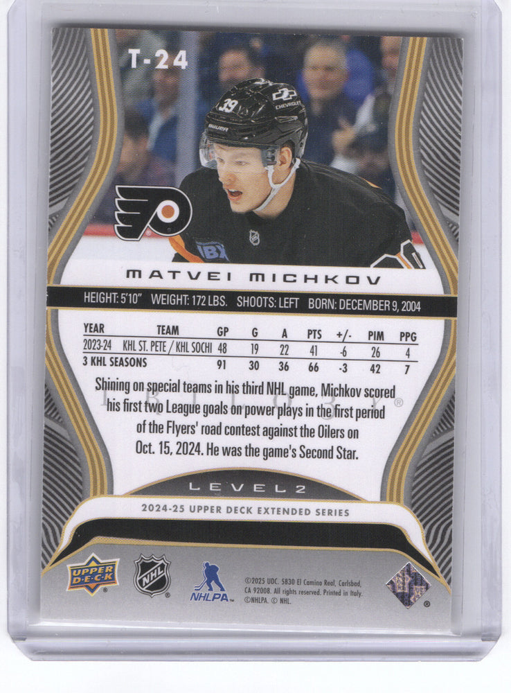 2024-25 Upper Deck Extended Rookie Premieres T-24 Rookie Rc Matvei Michkov /499