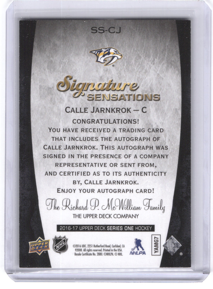 2016-17 Upper Deck Series 1 Signature Sensations Ss-Cj Auto Calle Jarnkrok