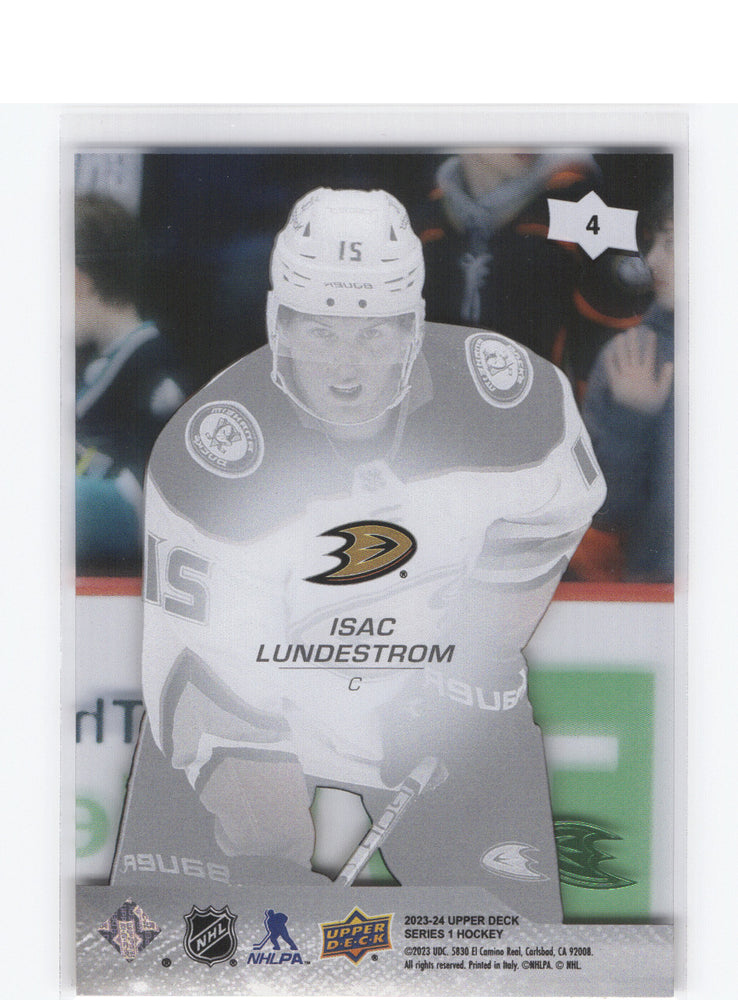 2023-24 Upper Deck Series 1 Clear #4 Isac Lundestrom
