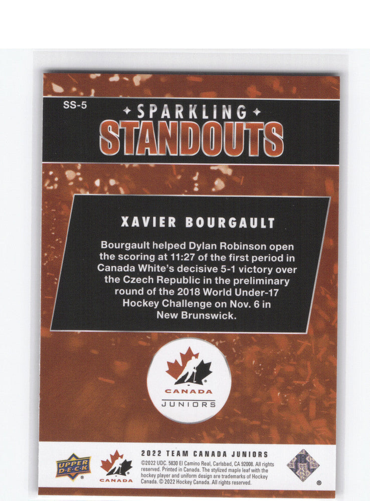 2022 Upper Deck Team Canada Juniors Sparkling Standouts Ss-5 Xavier Bourgault