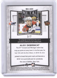2016-17 Leaf Metal Authentic Metal Signature Ba-Adi Auto Alex Debrincat /7