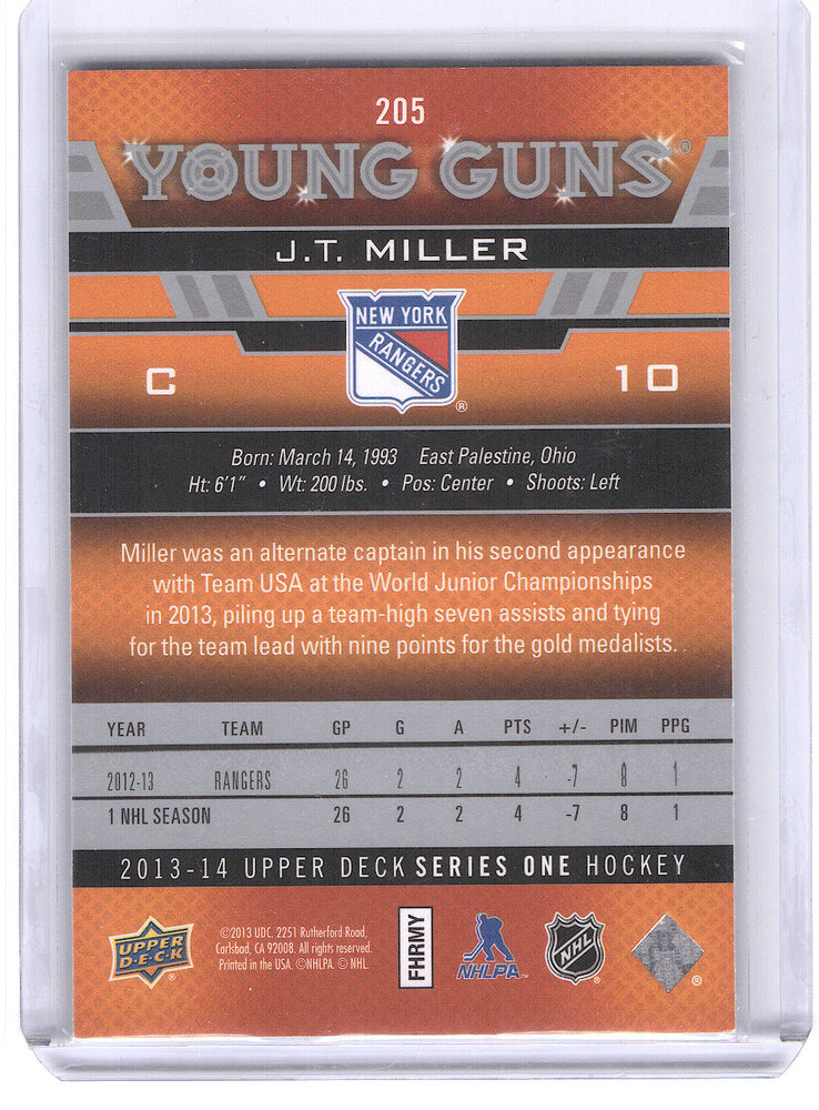 2013-14 Upper Deck Series 1 Young Guns 205 Rookie Rc J.T. Miller