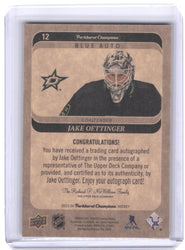2023-24 Upper Deck Parkhurst Champions Blue Auto #12 Auto Jake Oettinger /15
