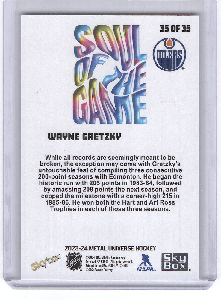 2023-24 Skybox Metal Universe Soul Of The Game 35Of35 Wayne Gretzky