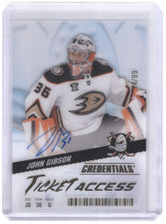 2024-25 Upper Deck Credentials Ticket Access Acetate Ta-Gi Auto John Gibson /99