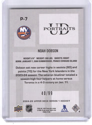 2024-25 Upper Deck Series 1 Ud Portraits P-7 Noah Dobson /99