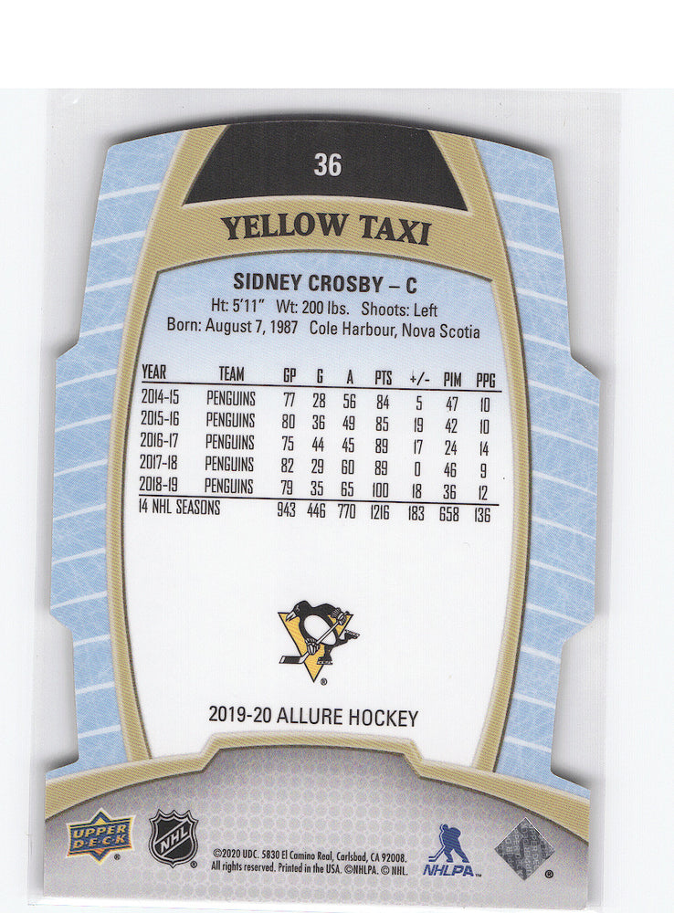 2019-20 Upper Deck Allure Yellow Taxi #36 Sidney Crosby