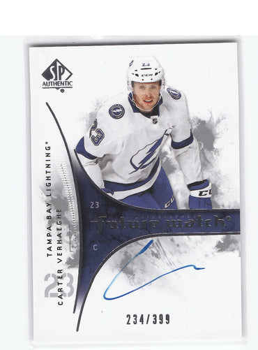 2019-20 Upper Deck Sp Authentic Autographed Future Watch Rfwa-Cv Rookie Rc Carter Verhaghe