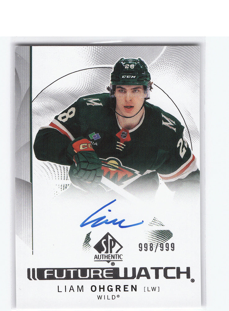 2024-25 Upper Deck Sp Authentic Future Watch #143 Rookie Rc Auto Liam Oghren /999