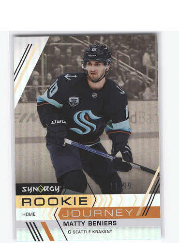 2022-23 Upper Deck Synergy Rookie Journey Rj-5 Rookie Rc Matty Beniers /99