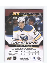 2022-23 Upper Deck Series 1 Young Guns Ud Canvas C119 Rookie Rc Owen Power