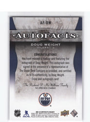 2021-22 Upper Deck Artifacts Autofacts Af-Dw Auto Doug Weight