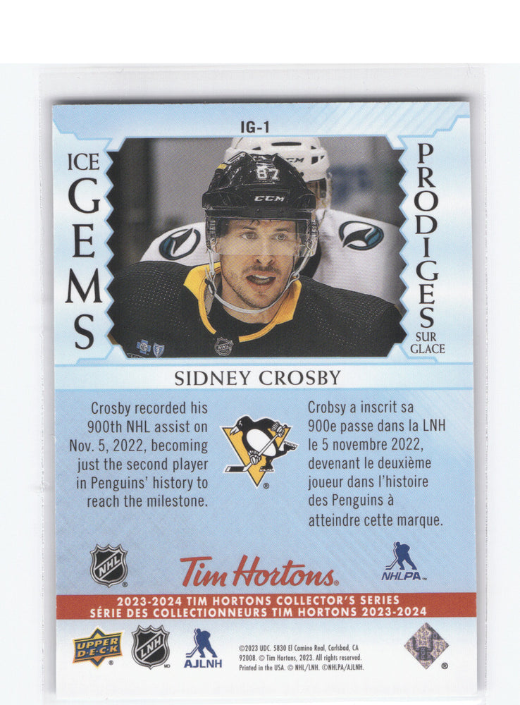 2023-24 Upper Deck Tim Hortons Collector's Series Ice Gems Ig-1 Sidney Crosby