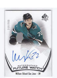 2021-22 Upper Deck Sp Authentic Autographed Future Watch #177 Rookie Rc Auto William Eklund /999