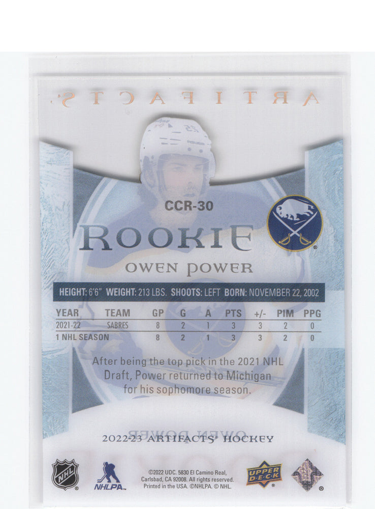 2022-23 Upper Deck Artifacts Rookie Ccr-30 Rookie Rc Owen Power