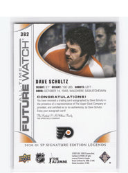 2020-21 Upper Deck Sp Signature Edition Legends All-Time Future Watch #382 Auto Dave Schultz /199