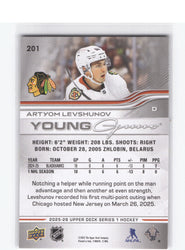 2025-26 Upper Deck Series 1 Young Guns #201 Rookie Rc Artyom Levshunov