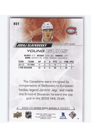2022-23 Upper Deck Series 2 Young Guns #451 Rookie Rc Juraj Slafkovsky
