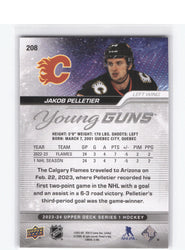 2023-24 Upper Deck Seires 1 Young Guns Silver Outburst #208 Rookie Rc Jakob Pelletier