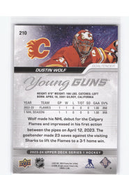 2023-24 Upper Deck Series 1 Young Guns #210 Rookie Rc Dustin Wolf