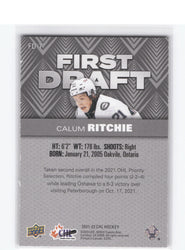 2021-22 Upper Deck Chl First Draft #Fd-7 Calum Ritchie /99
