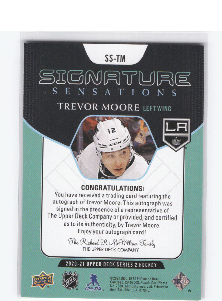 2020-21 Upper Deck Series 2 Signature Sensations #Ss-Tm Auto Trevor Moore